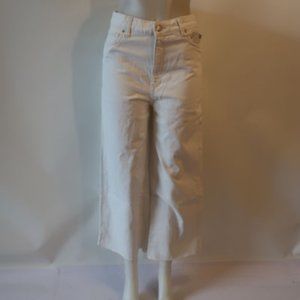 *NWT Womens Ming Denim White Culotte Wide Leg Fray Carol Denim Jean 38 US/6